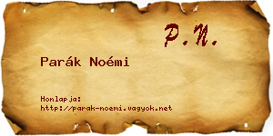 Parák Noémi névjegykártya
